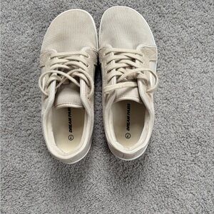 Dream Pairs Beige Knit Lace-Up Sneakers